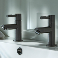 Lavabo Consola Doble - 820mm x 420mm - Completo con Lavabo y Consola con Acabado de Color Latón Cepillado - Halwell