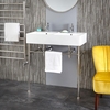 Lavabo Consola Doble de 820mm con Estructura Inferior Cromada - Halwell