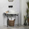 Lavabo Consola Moderno Negro con Encimera de Color Blanco - Nitido