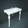 Lavabo Consola Tradicional Blanco Lúcido - 1082mm x 605mm - Agujeros para la Grifería Disponibles