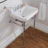 Lavabo Consola Tradicional Cerámica Monoforo 560mm x 885 mm Retro con Estructura Pies en Metal