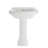 Lavabo de 2 Agujeros con Pedestal Tradicional con Diseño Cuadrado - Chester