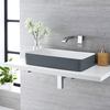 Lavabo de Cerámica de Sobre Encimera Rectangular de 600mm x 340mm Color Gris Piedra Perfecto para Cualquier Encimera – Witton