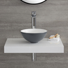 Lavabo de Cerámica Redondo de 280mm Color Gris Piedra para Montaje Sobre Encimeras o Sobremueble – Witton