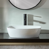 Lavabo de Sobre Encimera Moderno Oval Blanco - 500mm x 390mm (Sin Agujeros para la Grifería) - Berkely