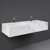 Lavabo Doble Suspendido Moderno - 1230mm x 470mm - Acabados y Opción de Agujeros para la Grifería Disponibles