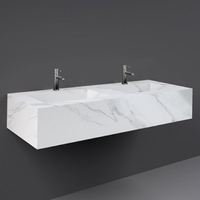 Lavabo Doble Suspendido Moderno - 1230mm x 470mm - Acabados y Opción de Agujeros para la Grifería Disponibles