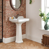 Lavabo en Cerámica de 595mm Monoforo con Pedestal Tradicional - Richmond