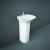 Lavabo Independiente Moderno Blanco Lúcido - 550mm x 460mm (1 Agujero para la Grifería) - RAK Sensation x Hudson Reed