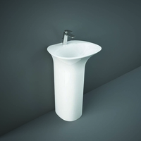 Lavabo Independiente Moderno Blanco Lúcido - 550mm x 460mm (1 Agujero para la Grifería) - RAK Sensation x Hudson Reed