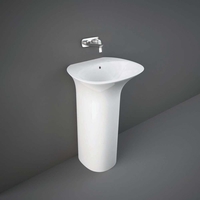 Lavabo Independiente Moderno Blanco Lúcido - 550mm x 460mm (Sin Agujeros para la Grifería) - RAK Sensation x Hudson Reed