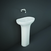 Lavabo Independiente Moderno Blanco Lúcido - 600mm x 350mm (1 Agujero para la Grifería) - RAK Des x Hudson Reed