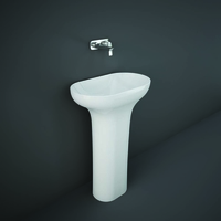 Lavabo Independiente Moderno Blanco Lúcido - 600mm x 350mm (1 Agujero para la Grifería) - RAK Des x Hudson Reed