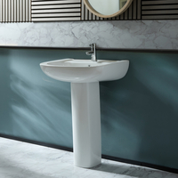 Lavabo Moderno con Pedestal de 600mm - (1 Agujero para la Grifería)