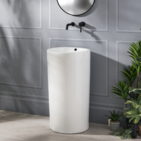 Lavabo Moderno Independiente - 460mm x 445mm (Sin Agujeros para la Grifería)