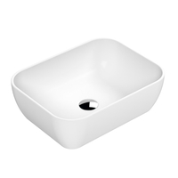 Lavabo Sobre Encimera - Blanco - Moderno - 455mm x 325mm (Sin Agujeros para la Grifería)