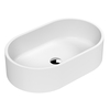 Lavabo Sobre Encimera - Blanco Opaco Moderno Oval - 565mm x 350mm (Sin Agujeros para la Grifería)