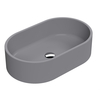 Lavabo Sobre Encimera - Gris Opaco Moderno Oval - 565mm x 350mm (Sin Agujeros para la Grifería)