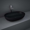 Lavabo Sobre Encimera Oval Moderno - Negro Opaco - 550mm x 350mm (Sin Agujeros para la Grifería) - RAK Feeling x Hudson Reed