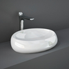 Lavabo Sobre Encimera Oval Moderno Blanco Lúcido - 580mm x 400mm (Sin Agujeros para la Grifería) - RAK Cloud x Hudson Reed