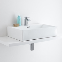Lavabo Sobre Encimera Rectangular 600x420mm con Grifo Mezclador