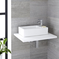 Lavabo Sobre Encimera Rectangular de Cerámica 450x250mm - Sandford