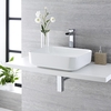 Lavabo Sobre Encimera Rectangular de Cerámica 500x390mm con Grifo Mezclador de Lavabo Monoforo – Milton