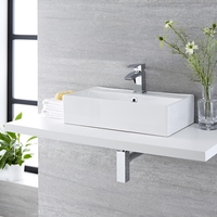 Lavabo Sobre Encimera Rectangular de Cerámica 550x310mm - Halwell