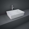 Lavabo Sobre Encimera Rectangular Moderno - Blanco Opaco - 500mm x 360mm (Sin Agujeros para la Grifería) - RAK Feeling x Hudson Reed