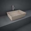 Lavabo Sobre Encimera Rectangular Moderno - Cappuccino Opaco - 500mm x 360mm (Sin Agujeros para la Grifería) - RAK Feeling x Hudson Reed