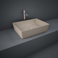 Lavabo Sobre Encimera Rectangular Moderno - Cappuccino Opaco - 500mm x 360mm (Sin Agujeros para la Grifería) - RAK Feeling x Hudson Reed