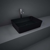 Lavabo Sobre Encimera Rectangular Moderno - Negro Opaco - 500mm x 360mm (Sin Agujeros para la Grifería) - RAK Feeling x Hudson Reed