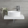 Lavabo Sobre Encimera Redondo Moderno Blanco 395mm x 395mm sin Agujeros para la Grifería