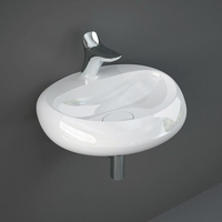 Lavabo Suspendido Moderno Blanco Lúcido - 550mm x 425mm (1 Agujero para la Grifería) - RAK Cloud x Hudson Reed