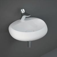 Lavabo Suspendido Moderno Blanco Opaco - 550mm x 425mm (1 Agujero para la Grifería) - RAK Cloud x Hudson Reed