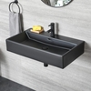 Lavabo Suspendido Moderno Rectangular Color Negro de 750mm x 420mm de 1 Agujero