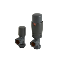 Llave Angular Termostática y Detentor para Radiador - Gris Moderno
