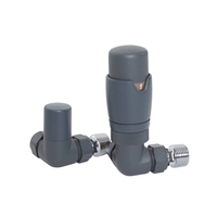 Llave Termostática de Esquina y Detentor - Antracita