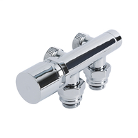 Llaves Angulares Cromadas para Radiador y Toallero con Adaptadores para Tubos de Cobre 14mm - Multiblock H