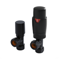 Llaves para Radiador Termostáticas Angulares Negras