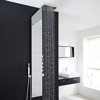 Panel de Ducha Termostático Hidromasaje Multifunción con Alcachofa a Cascada y Lluvia y Jets