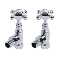 Par de Llaves Angulares Cromadas para Radiador y Radiador Toallero Tradicional Para Tubos de Cobre de 15mm