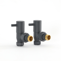 Par de Llaves Angulares Manuales de Color Antracita para Radiador y Radiador Toallero en Estilo Minimalista para Tubos de 16mm