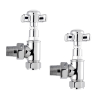 Par de Llaves Angulares Tradicionales Cromadas para Radiadores