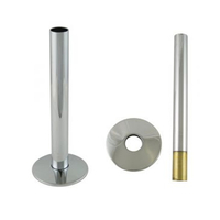 Par de Tubos Conectores y 2 Bridas en Latón Cromado para Radiadores y Radiadores Secatoallas