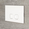 Placa de Accionamiento Color Blanco de 150x230mm para WC con Cisternas Empotrable - Cluo