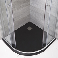 Plato de Ducha Angular Efecto Piedra de Color Antracita de 900mm - Rockwell