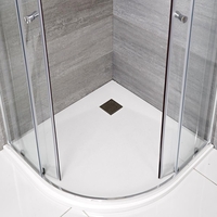 Plato de Ducha Angular Efecto Piedra de Color Blanco Opaco de 900mm - Rockwell