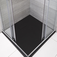 Plato de Ducha Cuadrado Efecto Piedra de Color Antracita de 900mm - Rockwell