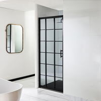 Puerta de Ducha Corredera a Cuadrícula de 900mm con Plato de Ducha Efecto Pizarra de Color Blanco de 900mm x 800mm - Barq